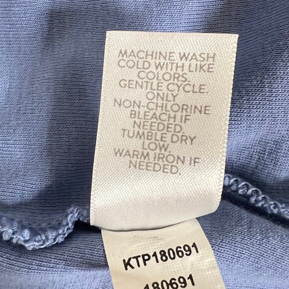 J Jill Womens Pima Cotton Top XL Blue V-Neck 3/4 Sleeve Pullover - Picture 6 of 6